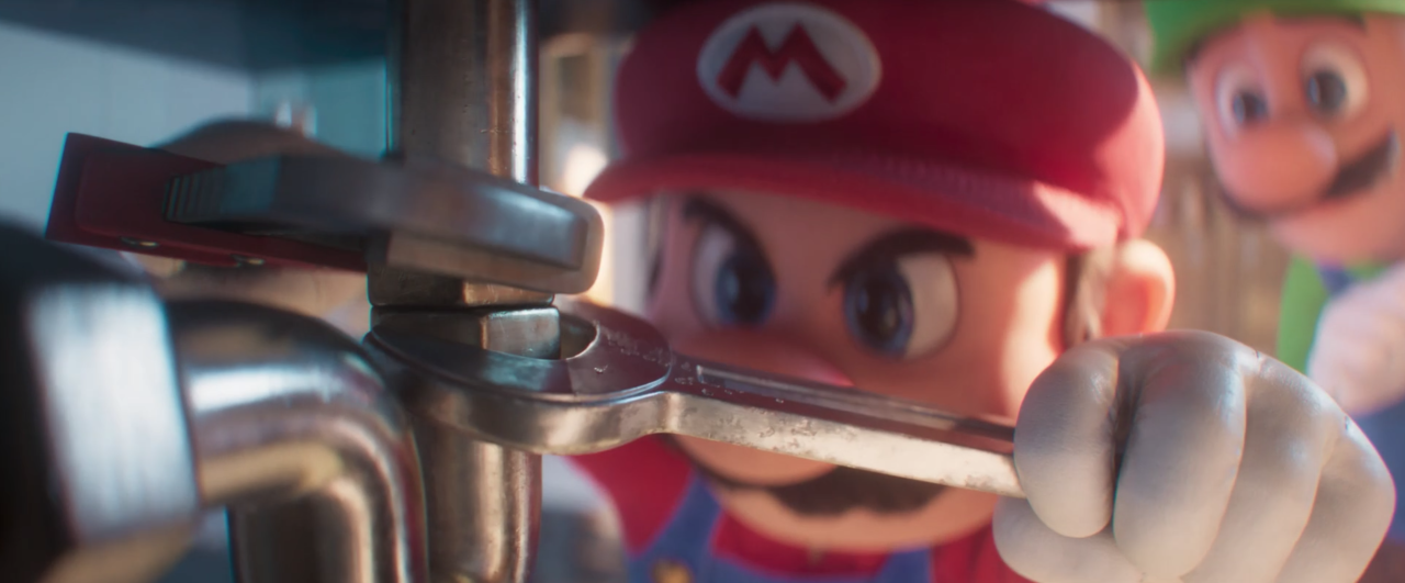 Mario fixing pipes